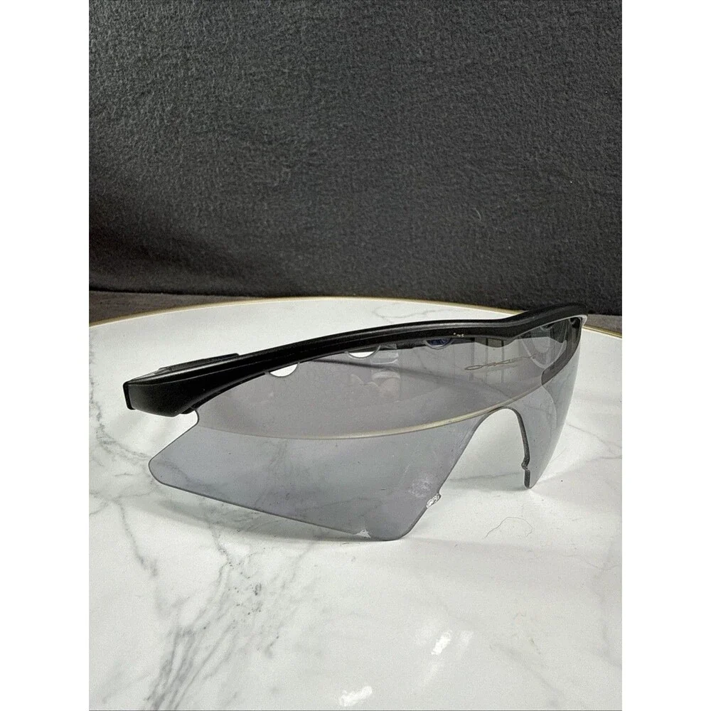 Oakley M Frame Shield Sunglasses Black Frame Gray Lens MISSING NOSE PAD SEE PICS